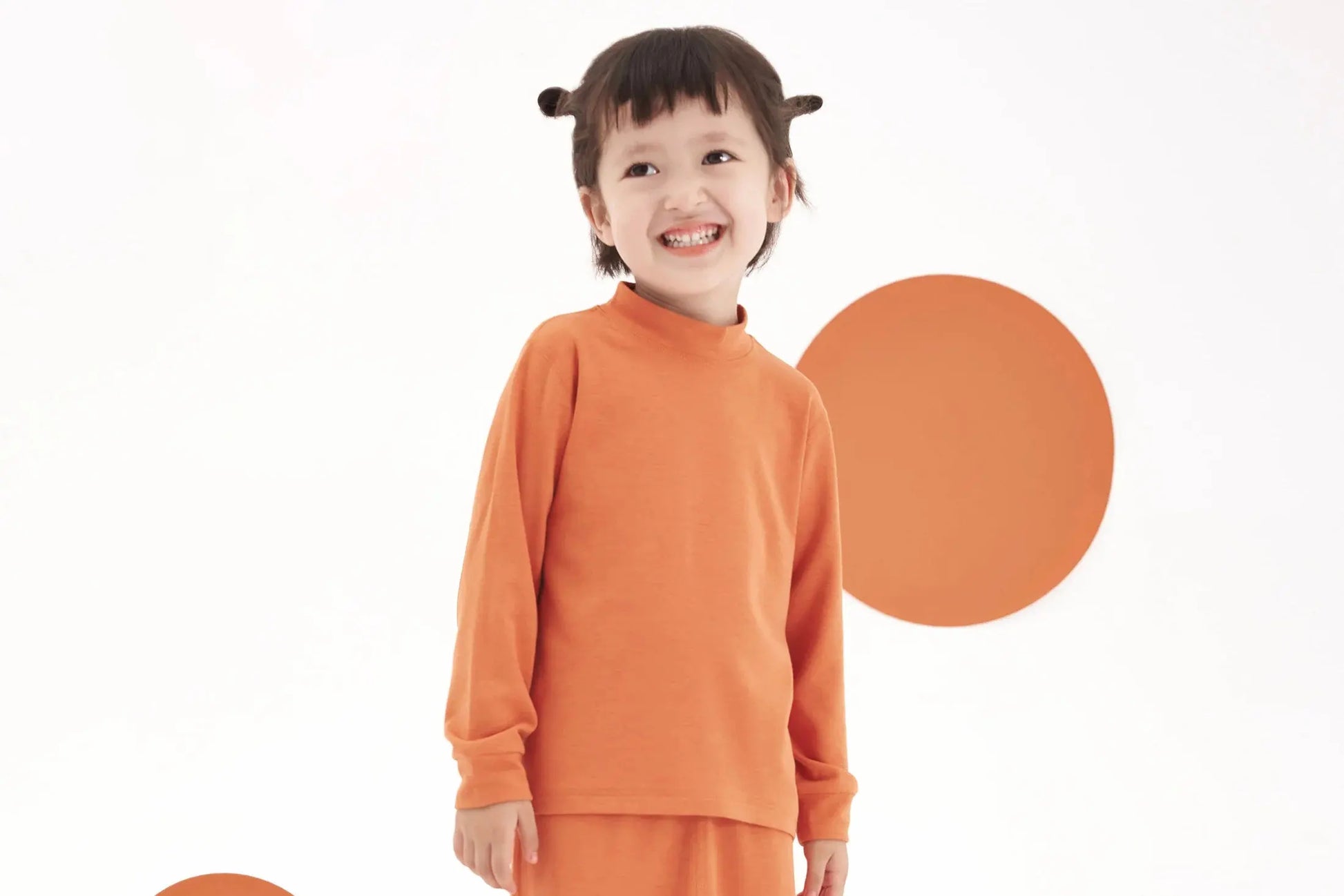 Nest Designs Tanboocel Mock Neck Long Sleeve Shirt Pantone Apricot Orange