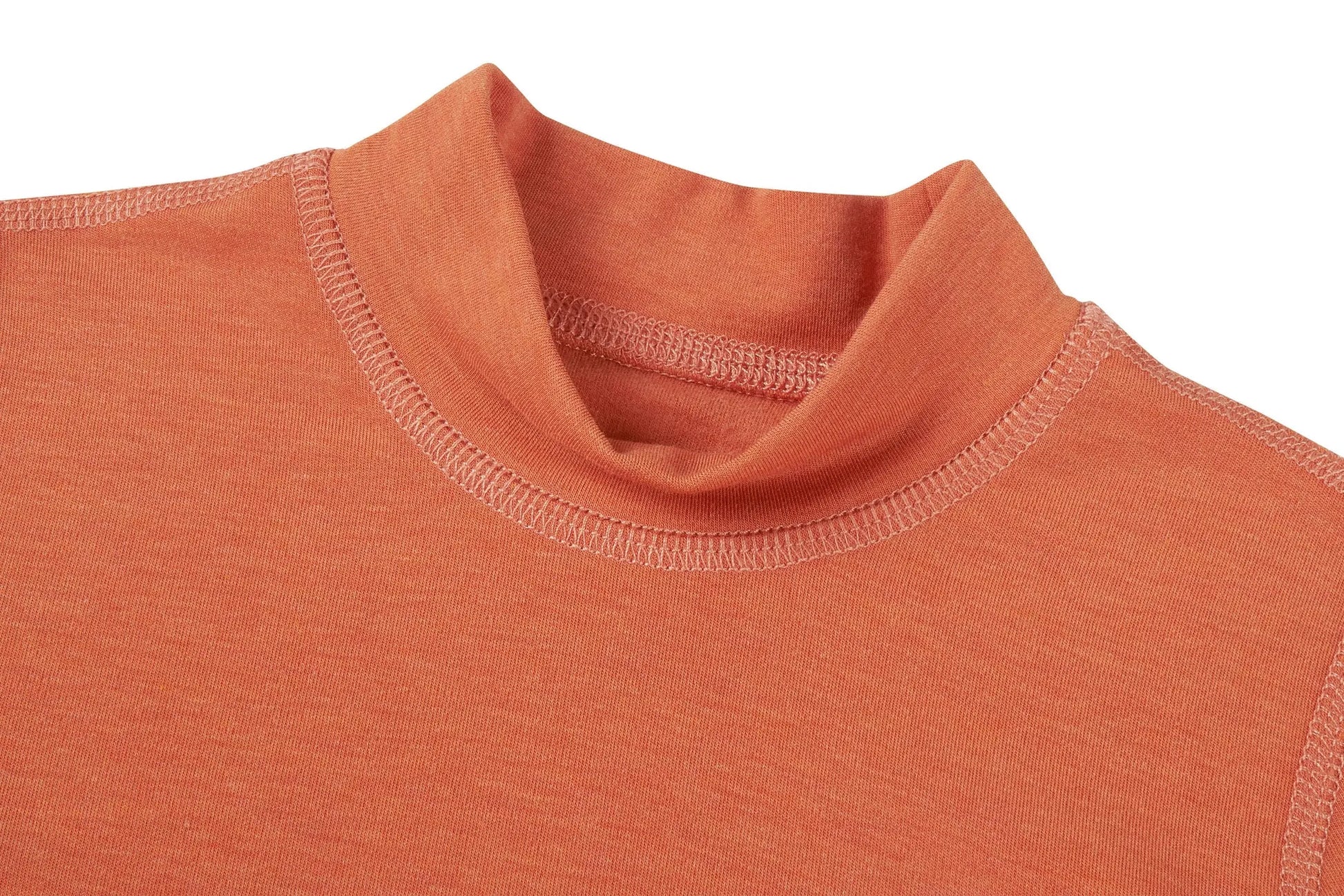 Nest Designs Tanboocel Mock Neck Long Sleeve Shirt Pantone Apricot Orange