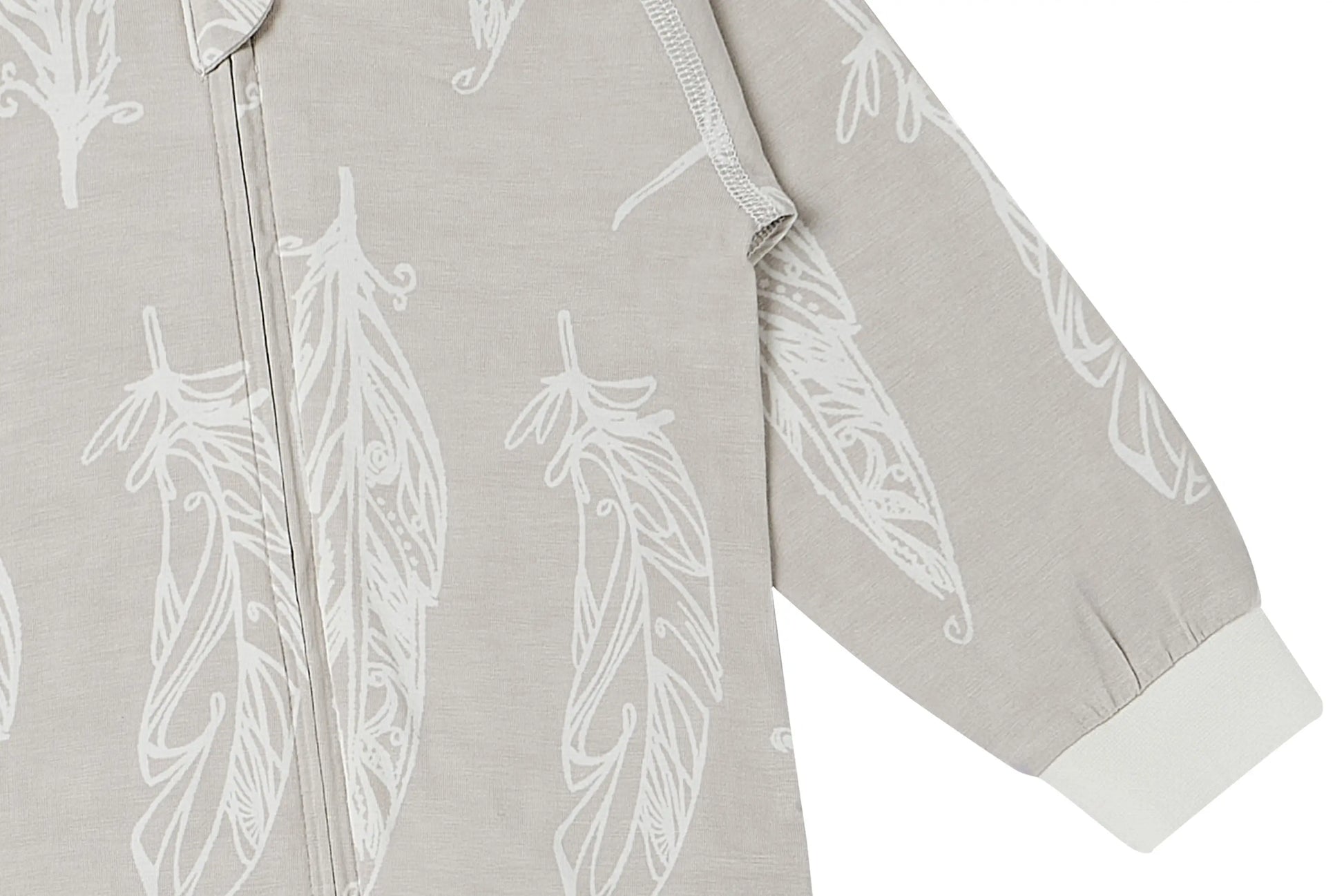 Nest Designs Zip Long Sleeve Footless Sleeper Avocado Bamboo-Feather Grey