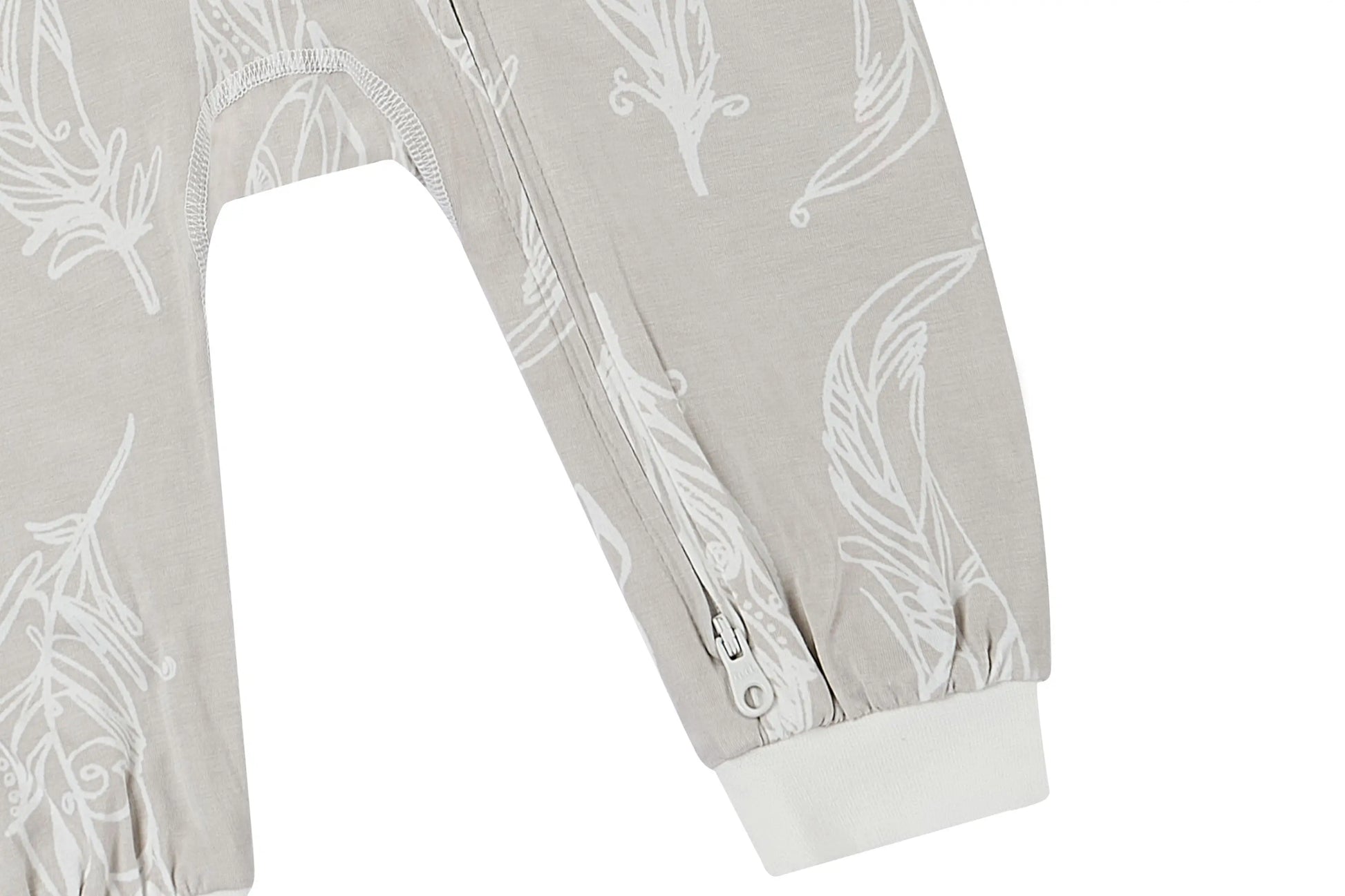 Nest Designs Zip Long Sleeve Footless Sleeper Avocado Bamboo-Feather Grey