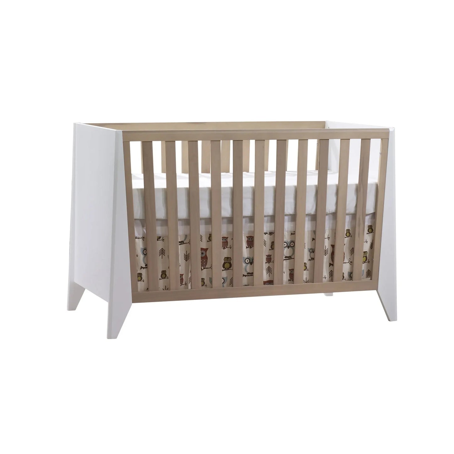 Nest Flexx premium classic crib natural birch with white end panels
