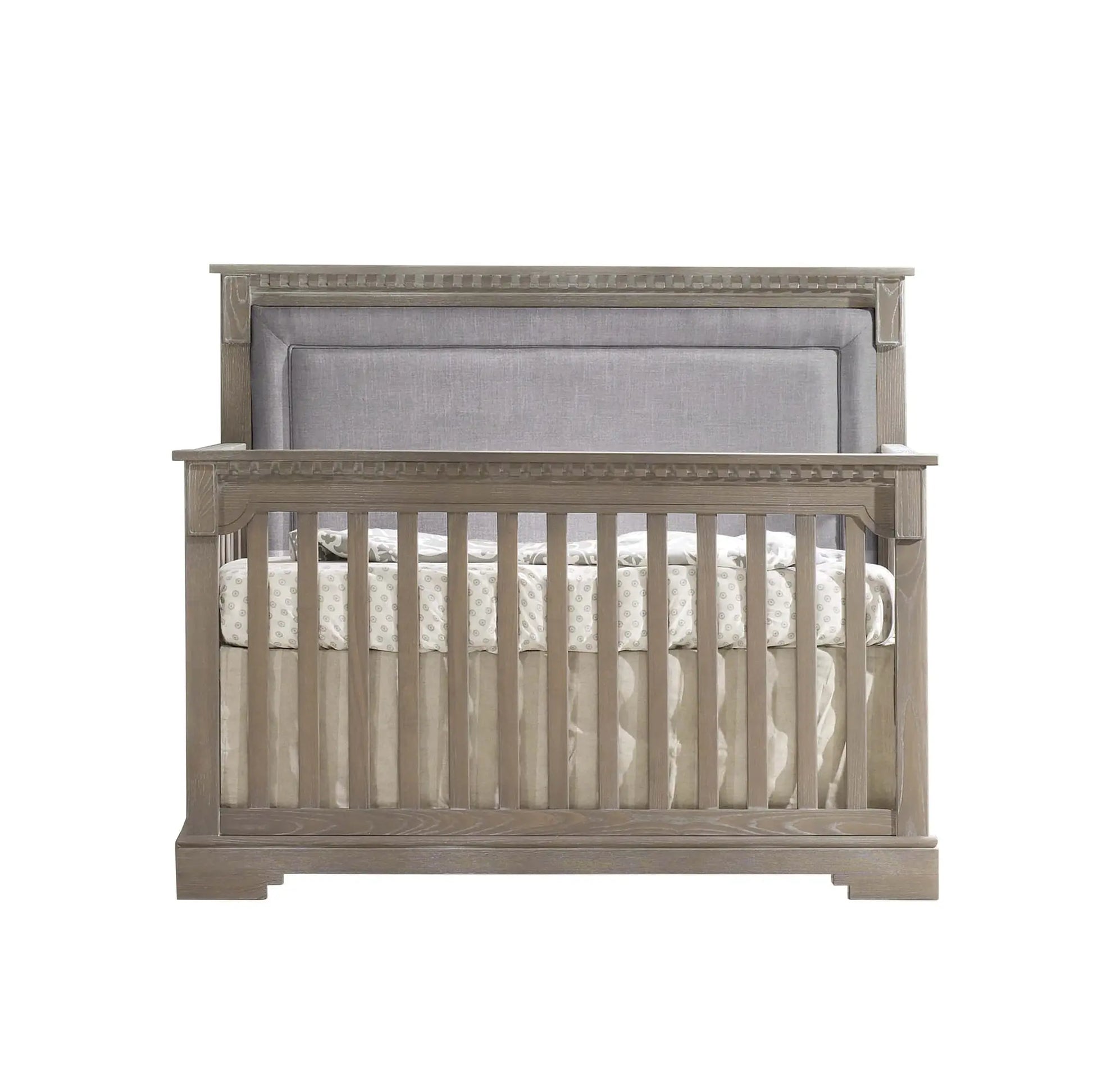 Natart Ithaca ''5-In-1'' Convertible Crib With Upholstered Headboard Panel