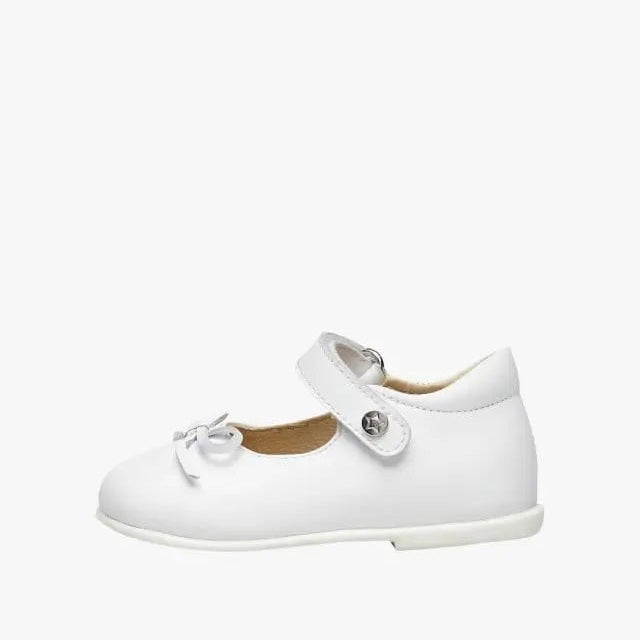 Naturino Ballet Leather Ballerinas With Bow White