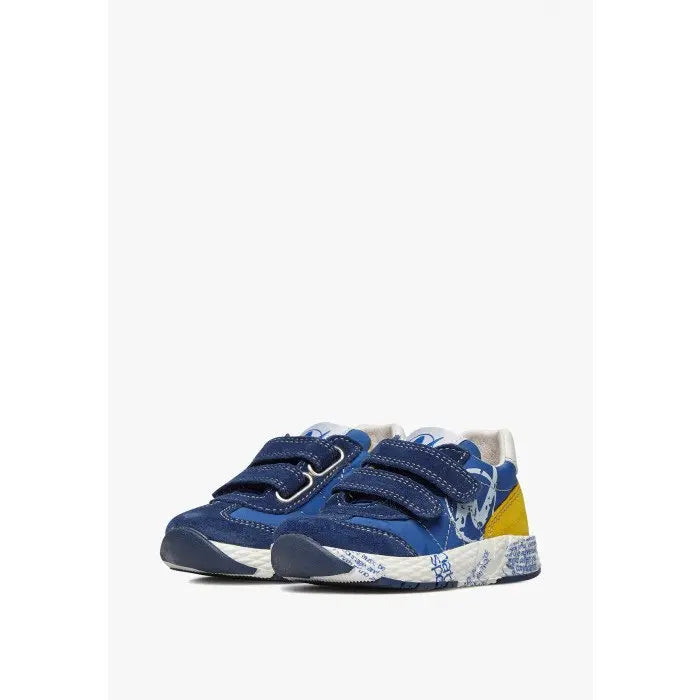 Naturino Jesko Vl Suede/Nylon/Sole Printed Azure Yellow
