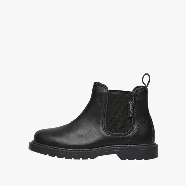 Naturino Piccadilly Chelsea Calfskin Boots Black for babies; slip-on with elastic side panel and pull tab.