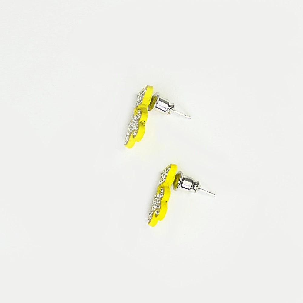 Nemibaby Earrings Pearlly Bear Yellow 925 Sterling Silver Pins