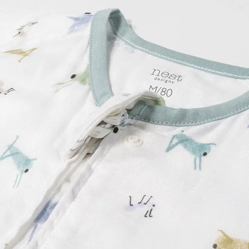 Nest Designs 0.23 Tog Bamboo Silk Short Sleeve Sleep Bag The Ant & The Grasshopper