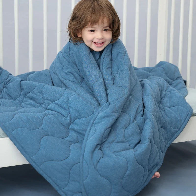 Nest Designs Avocado Bamboo Cozy Blanket Medium Captain's Blue