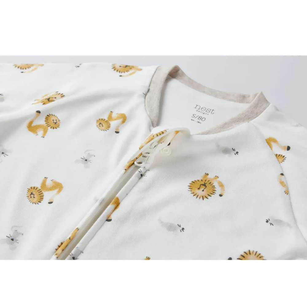 Nest Designs Avocado Bamboo Long Sleeve Footed Sleep Bag 1.0 Tog The Lion & The Mouse