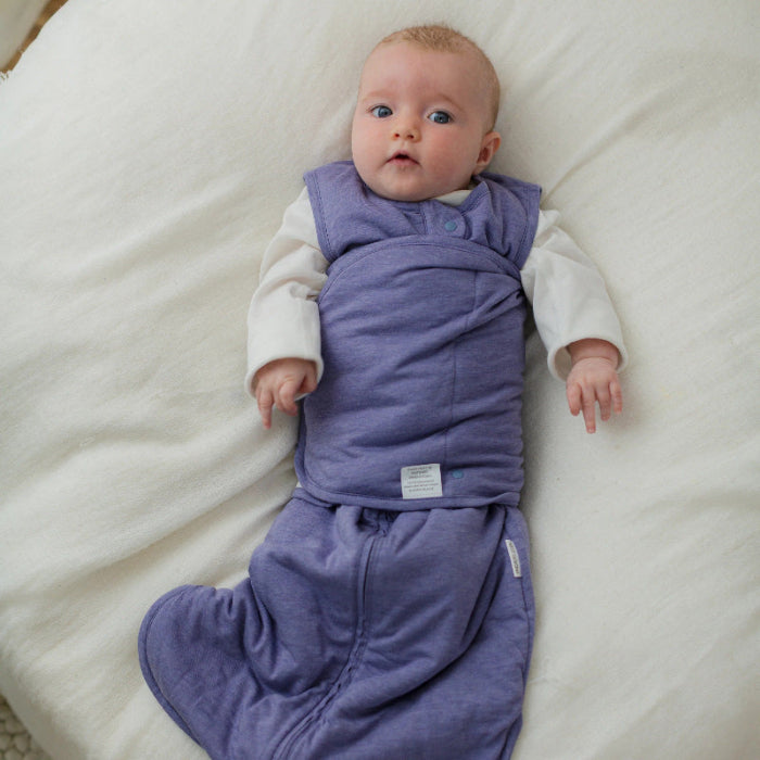 Nest Designs Avocado Bamboo Swaddle Sleep Bag 1.0 Tog Twilight Purple