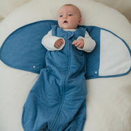 Nest Designs Avocado Bamboo Swaddle Sleep Bag 1.0 Tog Captain's Blue