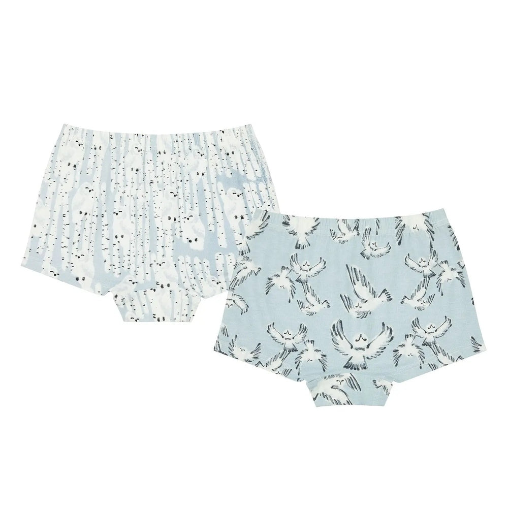 Nest Designs Bamboo Girls Boy Short Underwear (2 Pack) Owls