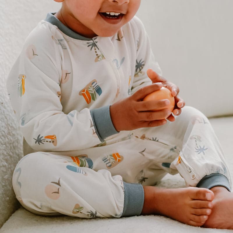 Nest Designs Bamboo Jersey One-Piece Zip Footless Sleeper Pastel Waves