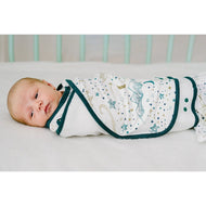 Nest Designs Bamboo Jersey Swaddle Sleep Bag 0.25 Tog Stars White 0-6M