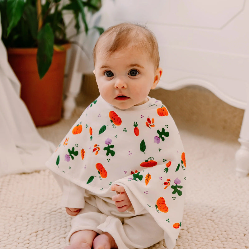 Nest Designs Bamboo Muslin Burp 'n Bib 2 Pack Harvest Time