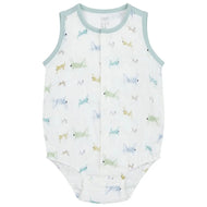 Nest Designs Bamboo Pima Sleeveless Button Down Onesie The Ant & The Grasshopper