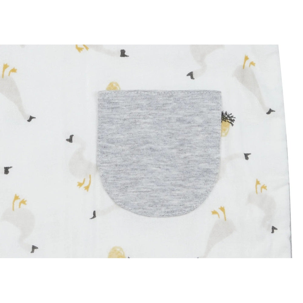 Nest Designs Bamboo Pima Sleeveless Romper in grey laid flat to show soft fabric.