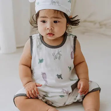 Nest Designs Bamboo Pima Sleeveless Romper The Tortoise & The Hare