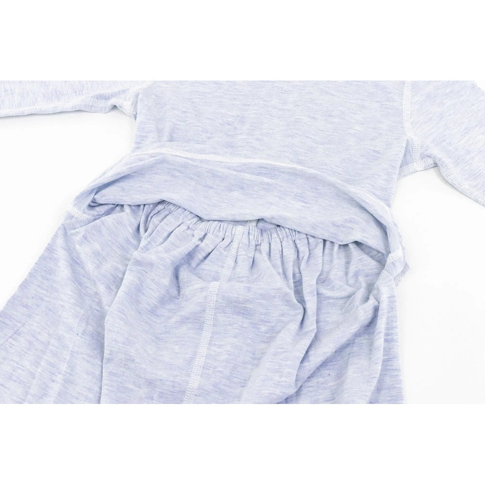 Nest Designs Basics Bamboo Cotton Long Sleeve Drop Bottom Romper Grey Dawn