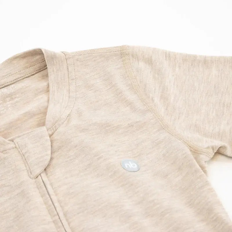 Nest Designs Basics Bamboo Cotton Short Sleeve Drop Bottom Romper Warm Taupe