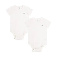Nest Designs Basics Organic Cotton Ribbed Short Sleeve Onesie White(2 Pack)
