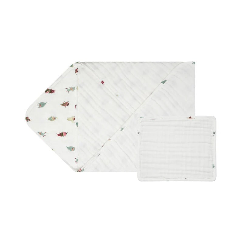 Nest Designs Organic Cotton 9-Layer Hooded Baby Bath Towel Pixie Dust