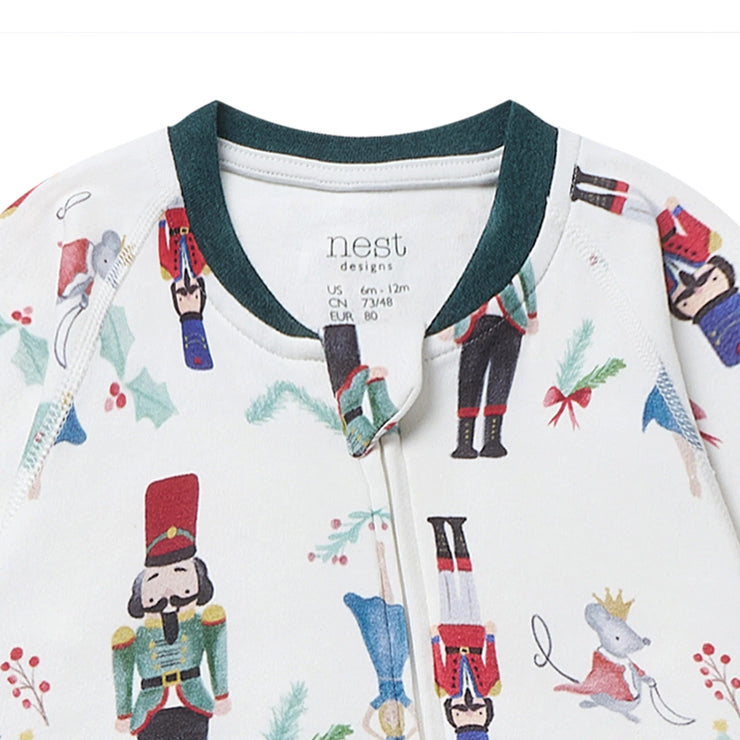 Nest Designs Organic Cotton Long Sleeve Footed Sleeper Nutcracker