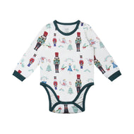 Nest Designs Organic Cotton Long Sleeve Kimono Onesie Nutcracker