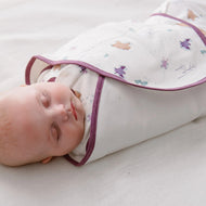 Nest Designs Organic Cotton Swaddle Sleep Bag 0.5 Tog Snow Angels