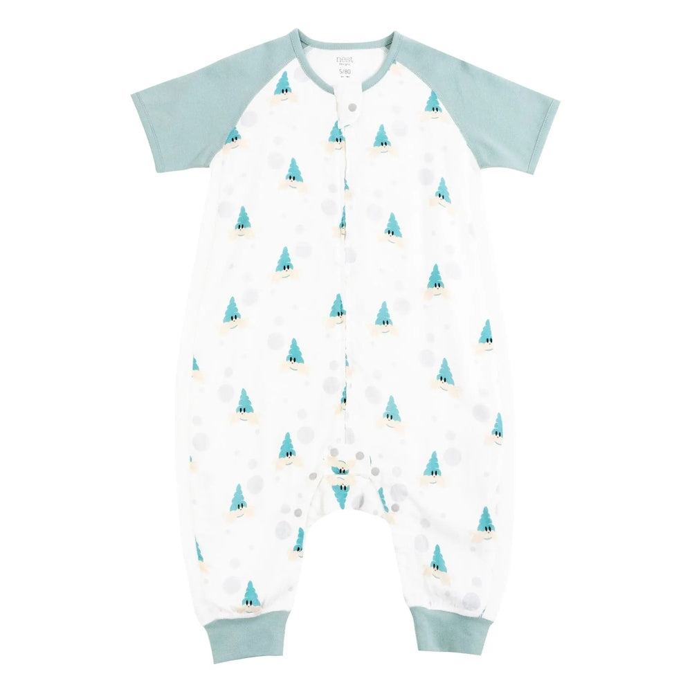 Nest Designs Raglan Bamboo Pima Short Sleeve Sleep Suit 0.6 Tog The Happy Hermit