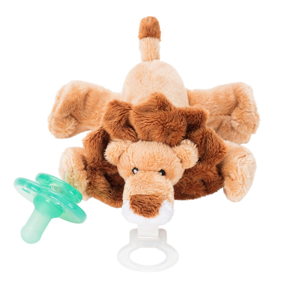 Nookums Paci-Plushies Leo Lion Buddies plush with mint pacifier and clip ring