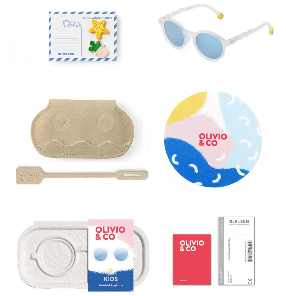 Olivio & Co Oval Sunglasses Kids/Junior Classic Olivio Jellyfish White