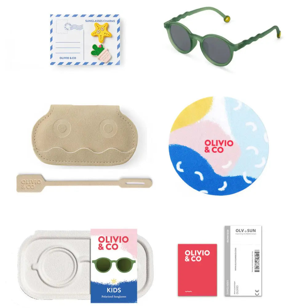 OLIVIO & CO OVAL SUNGLASSES KIDS/JUNIOR CLASSIC OLIVIO OLIVE GREEN 
