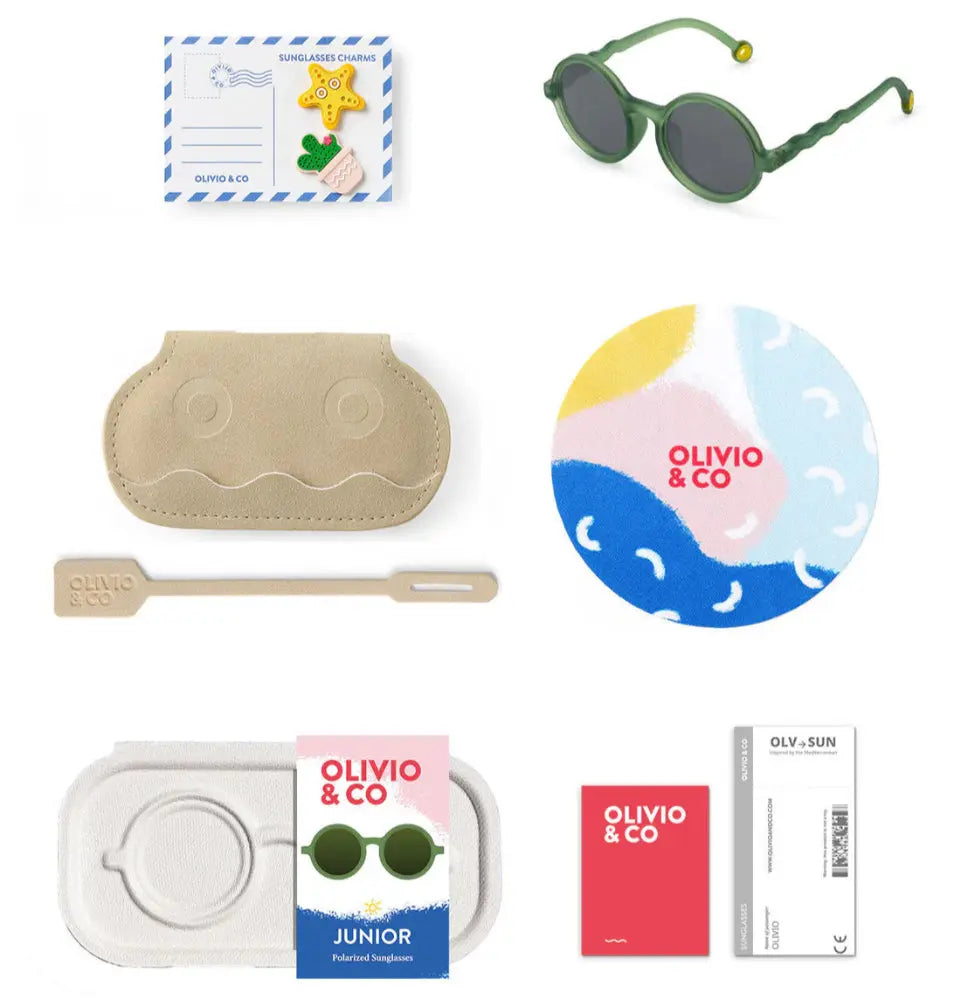 Olivio & Co Round Sunglasses Junior+ Classic Olivio Olive Green