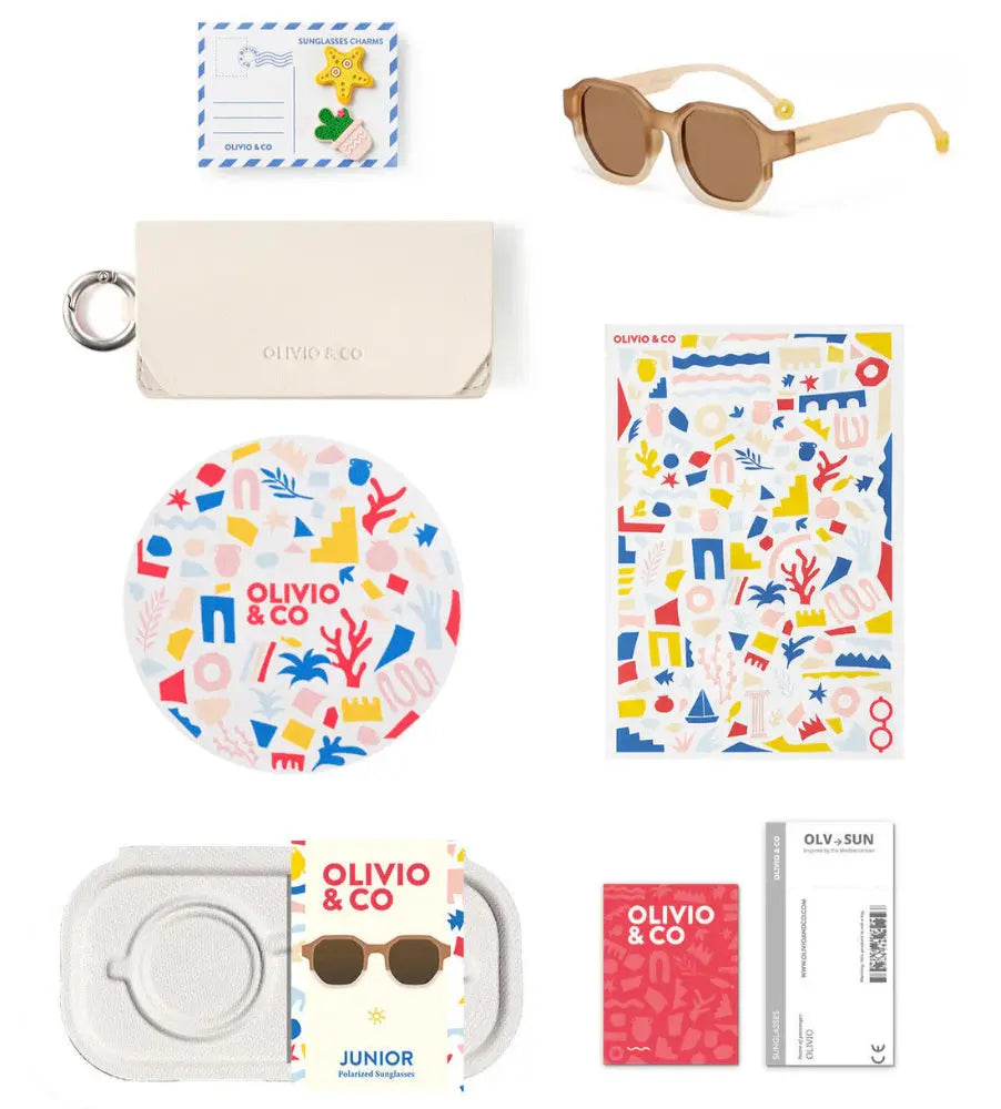 OLIVIO & CO SQUARE SUNGLASSES JUNIOR+ CREATIVE EDITION D DESERT SAND 