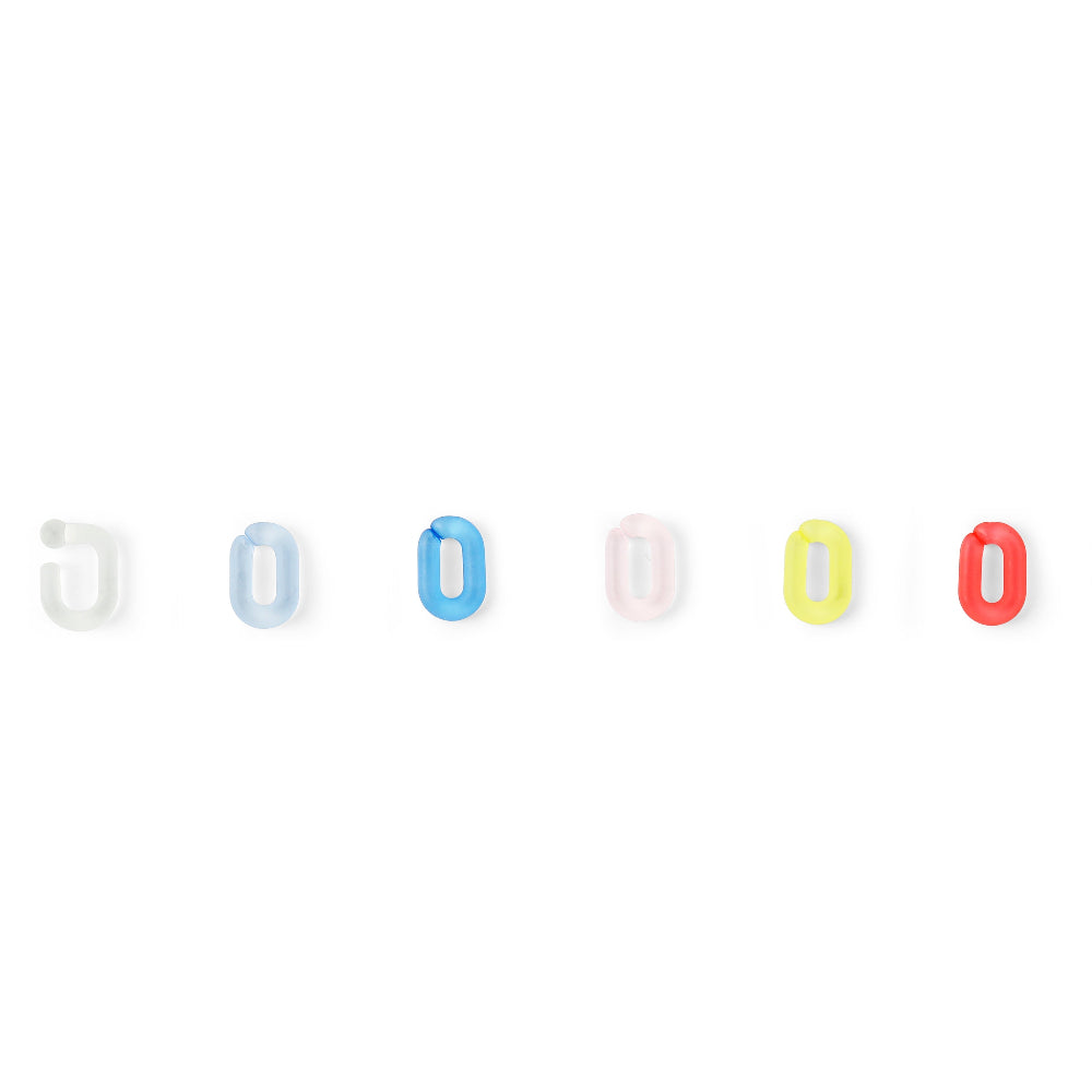 Olivio & Co Eyewear DIY Chain Ocean Series six pastel resin links in white, blue, pink, yellow, red