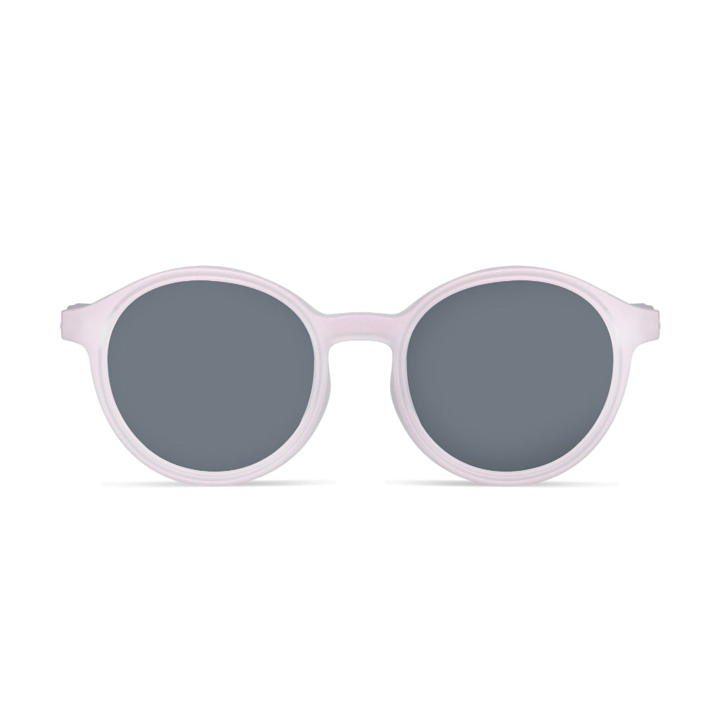 Olivio & Co Oval Sunglasses Adult Classic in pink shimmer with gray lenses.
