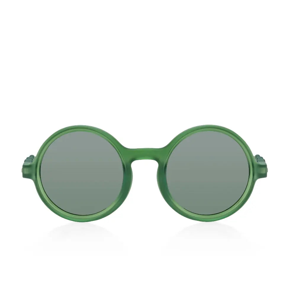 OLIVIO & CO Round Sunglasses Junior+ Classic Olivio Olive Green with gray lenses, single pair