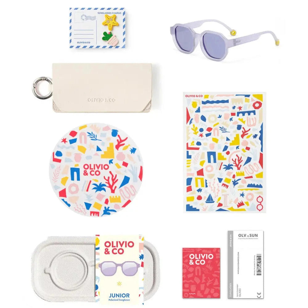 Olivio & Co Square Sunglasses Junior+ Creative Edition D Shell Purple