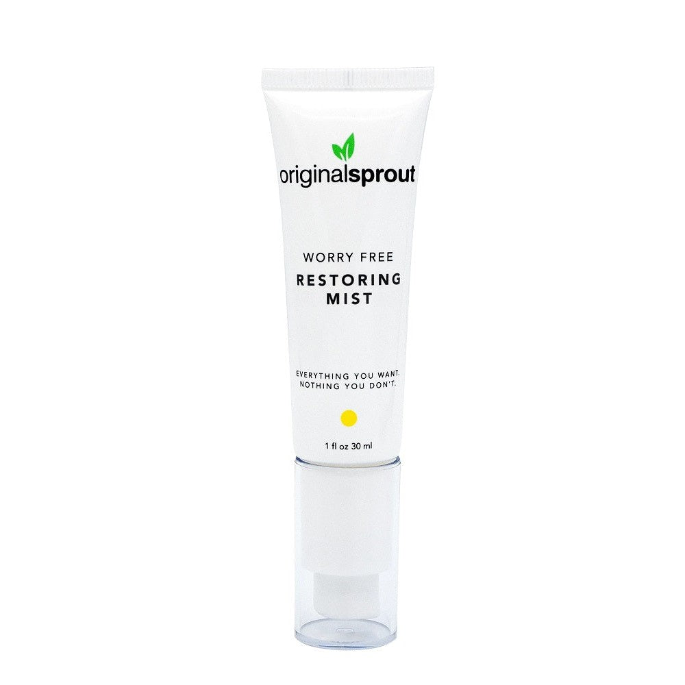 Original Sprout Worry Free Restoring Mist 4 oz white tube with spray cap