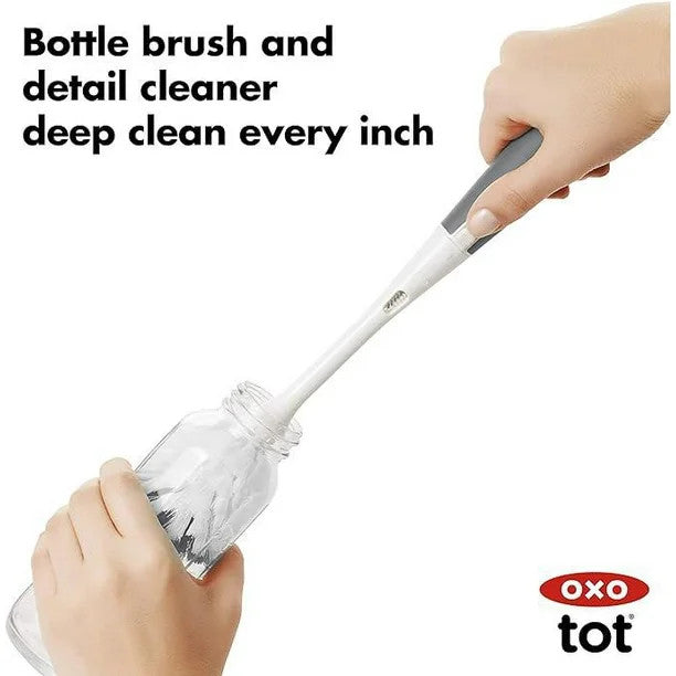 Oxo Tot Travel Drying Rack & Brush Grey
