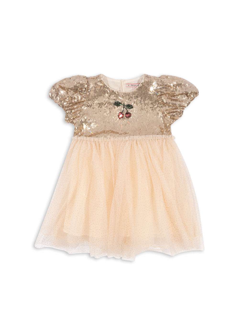 Konges Slojd Starla Puff Sleeve Dress Gold Blush