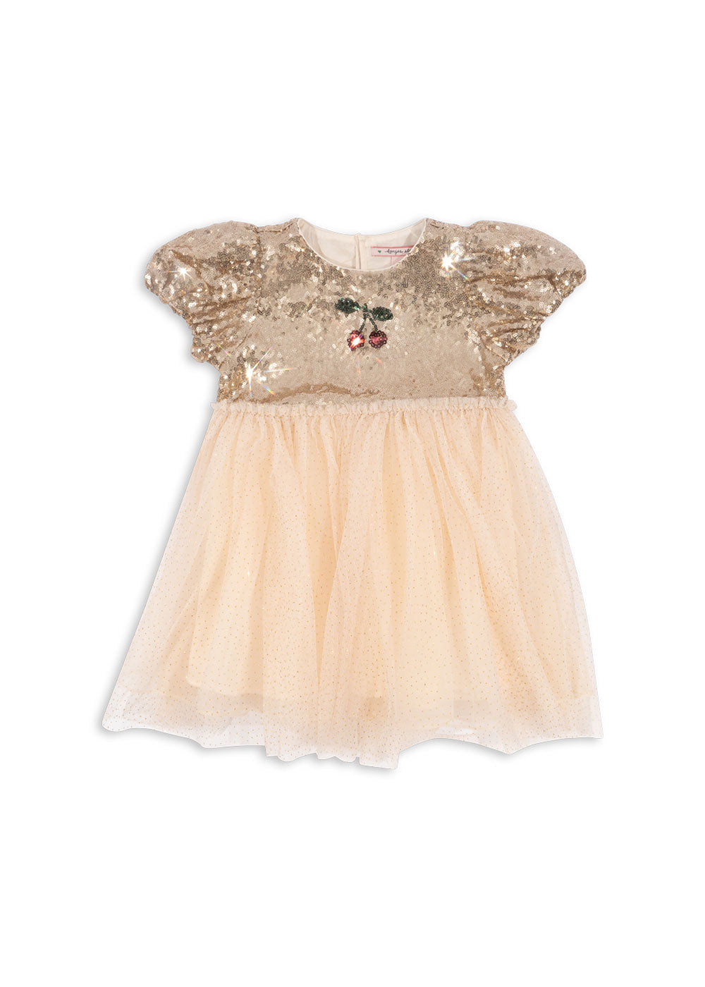 KONGES SLOJD STARLA PUFF SLEEVE DRESS GOLD BLUSH
