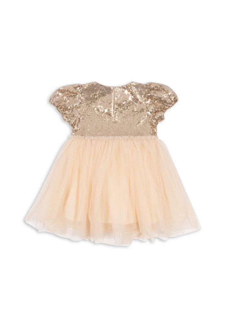 KONGES SLOJD STARLA PUFF SLEEVE DRESS GOLD BLUSH