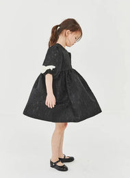 Petite Hailey Balloon Bow Dress Black