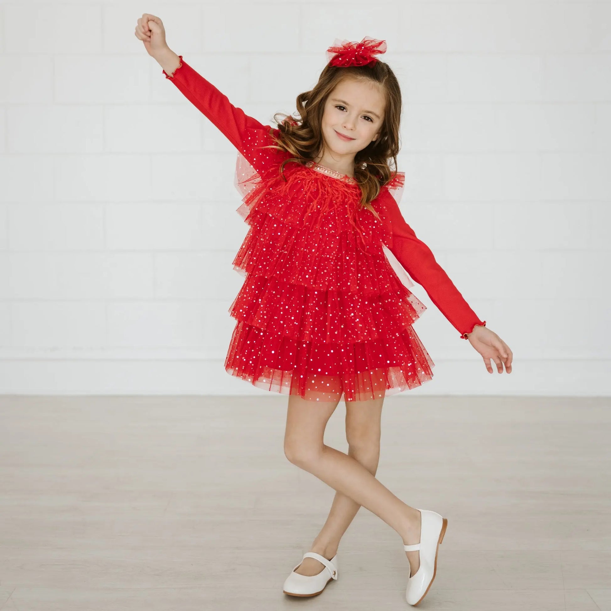 PETITE HAILEY DOT LAYERED TUTU RED