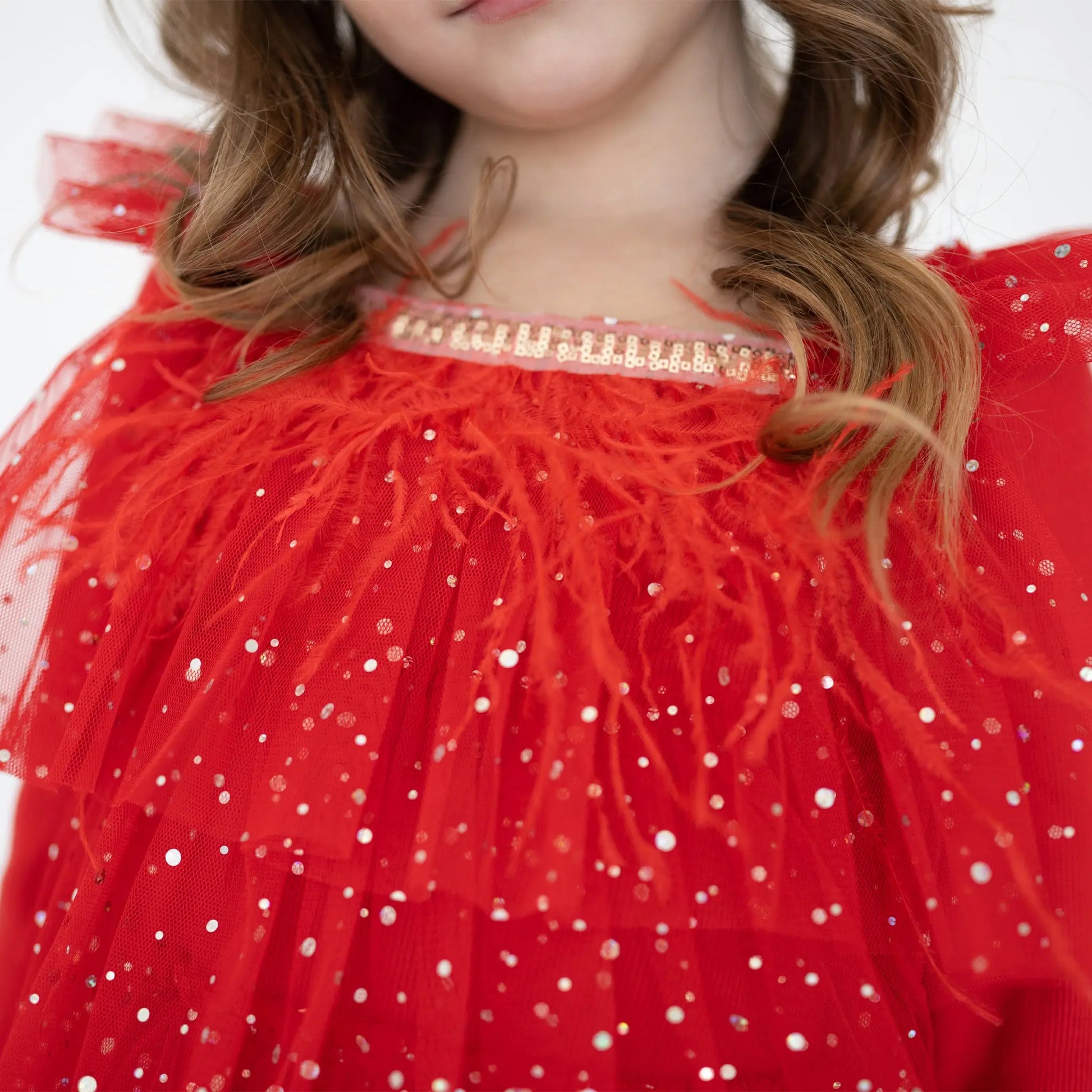 PETITE HAILEY DOT LAYERED TUTU RED