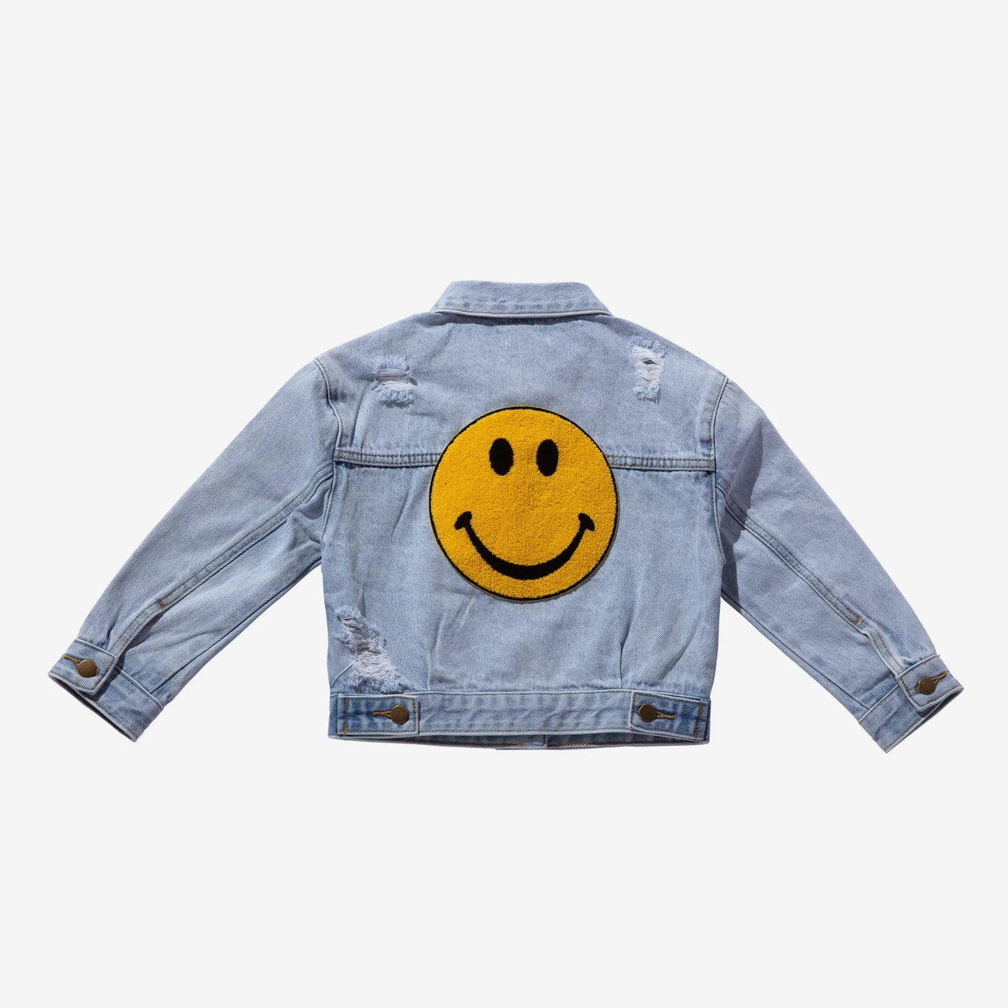 PETITE HAILEY PATCHED DENIM JACKET YELOW SMILE - baby enRoute