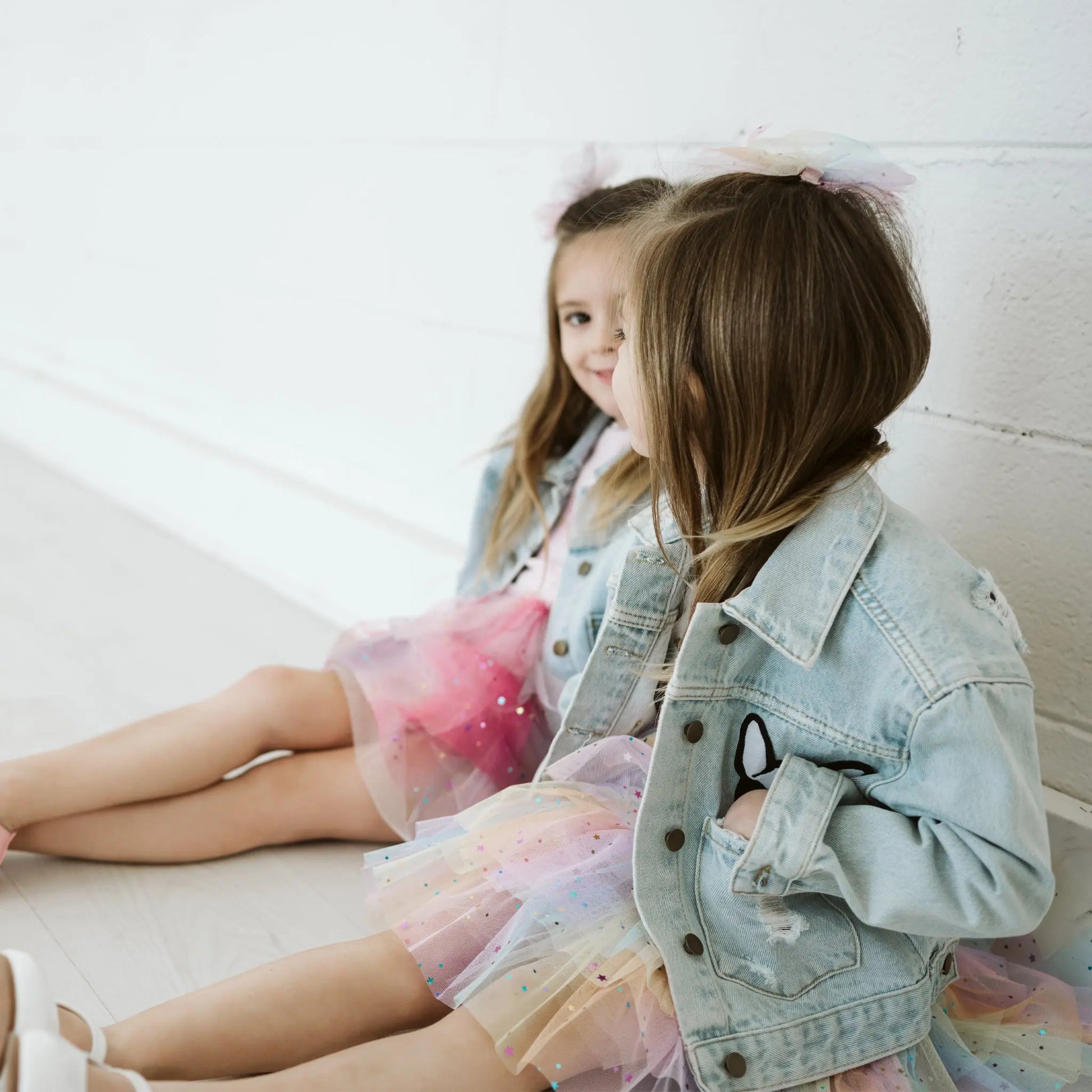 Petite Hailey Patched Denim Jacket Yelow Smile