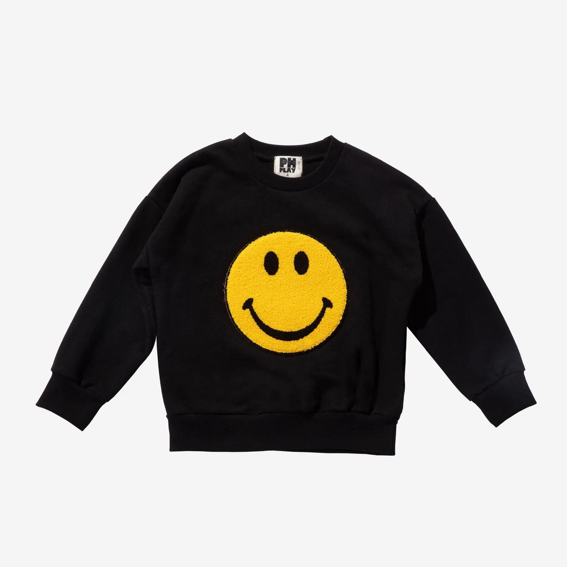 PETITE HAILEY SMILE SMILE SWEATSHIRTS BLACK